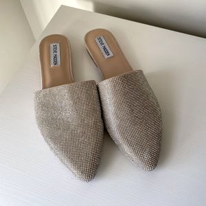 Steve Madden Traced Rhinstones Mules size 10